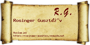 Rosinger Gusztáv névjegykártya