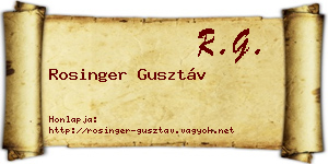Rosinger Gusztáv névjegykártya